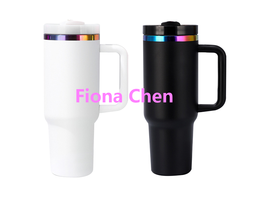 Fiona 40oz Powder Coated  Mugs with Color Base Mixed Color for Laser Engrave USA Warehouse Stocked