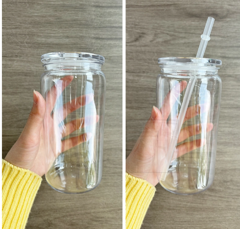 Fiona 16oz Snowglobe Double Walled Glass Cups USA Warehouse Stocked