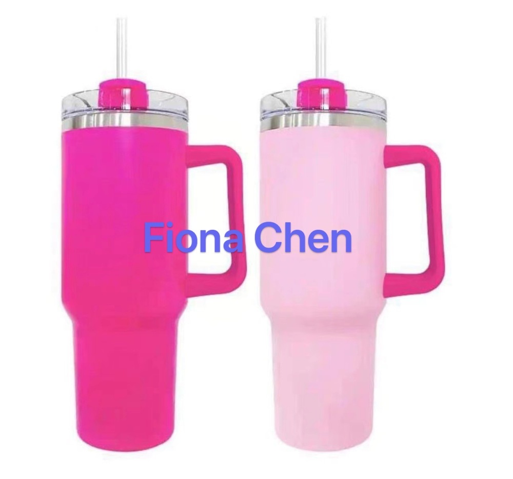 Fiona 40oz Powder Coated Rose Pink Laser Engrave Mugs Mixed Color USA Warehouse Stocked