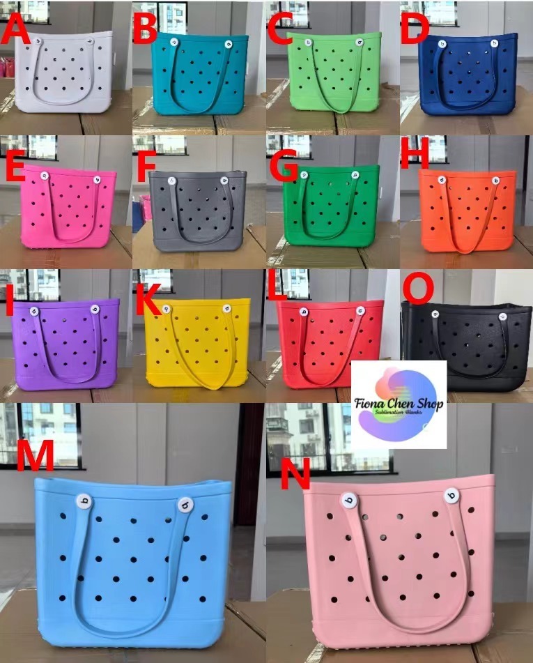 Fiona Rubber Shoudler Tote Beach Bags Middle and Large EVA Bags China Warehouse Stocked