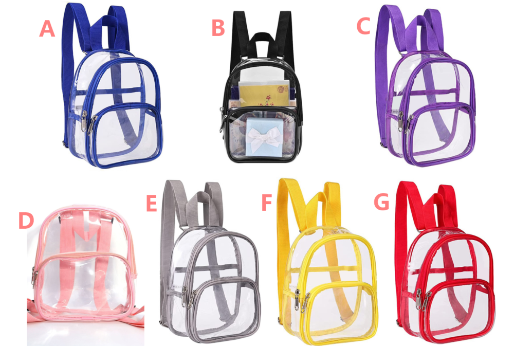 Fiona Back to School Clear Backpacks China Warehouse Stocked