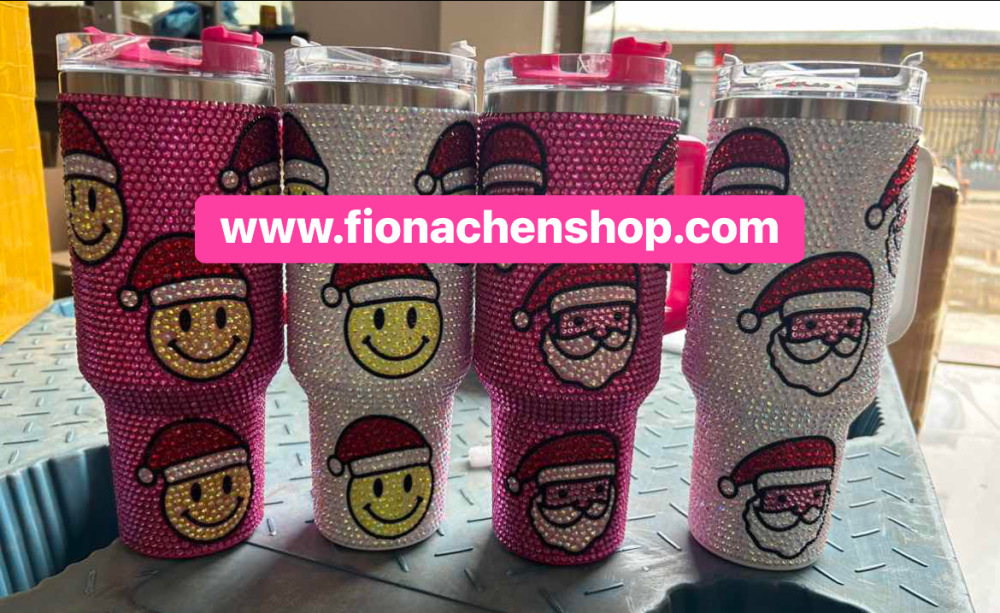 Fiona 40oz Grinch Rhinestone Mugs China Warehouse Stocked