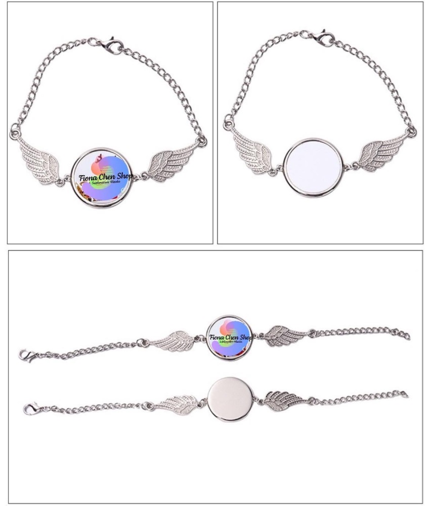 Fiona Sublimation Blank Angel Wings Bracelets Pendants Air Ship