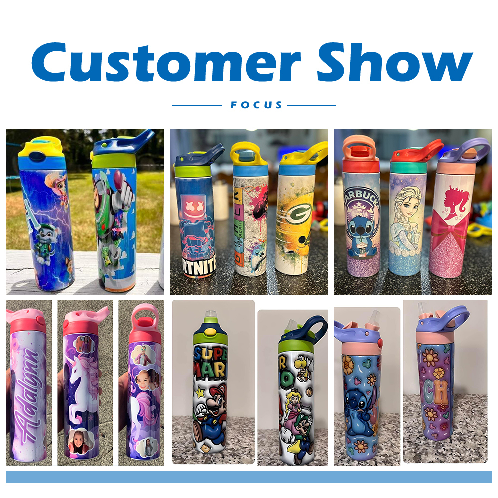Fiona 20oz Sublimation Kids Water Bottles Straight Tumblers USA Warehouse Stocked