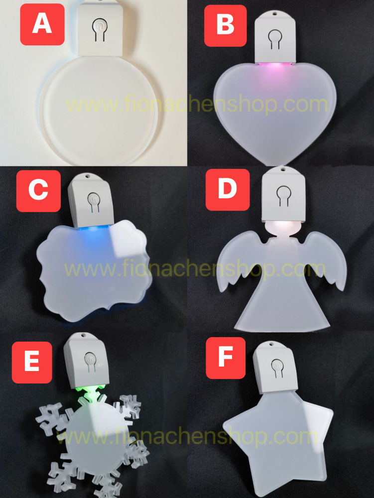 Fiona Sublimation Acrylic Christmas Luminous Ornaments Air Shipping