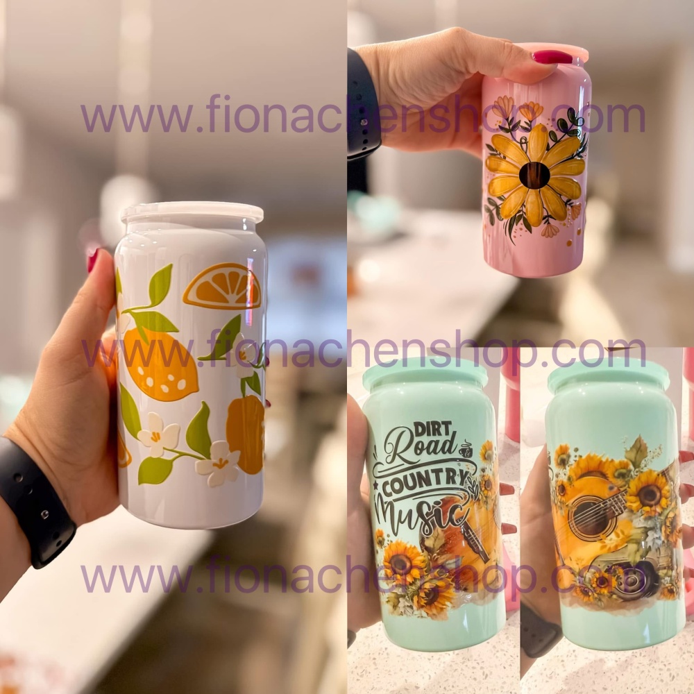Fiona 16oz Stainless Steel Sublimation Mason Cups USA Warehouse Stocked