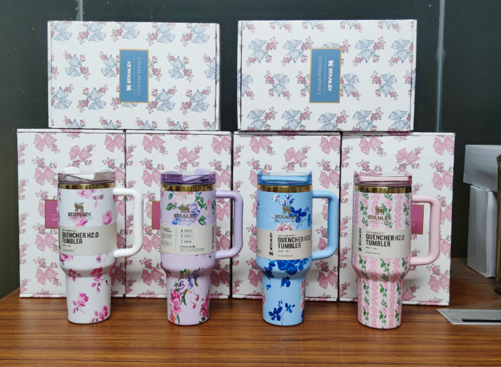 Fiona Mother's Day 40oz Bow Flower Printed Travel Tumblers with Logo China Warehouse Stocked