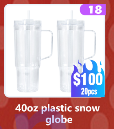 Fiona 40oz Snowglobe Plastic Cups US Warehouse Stocked