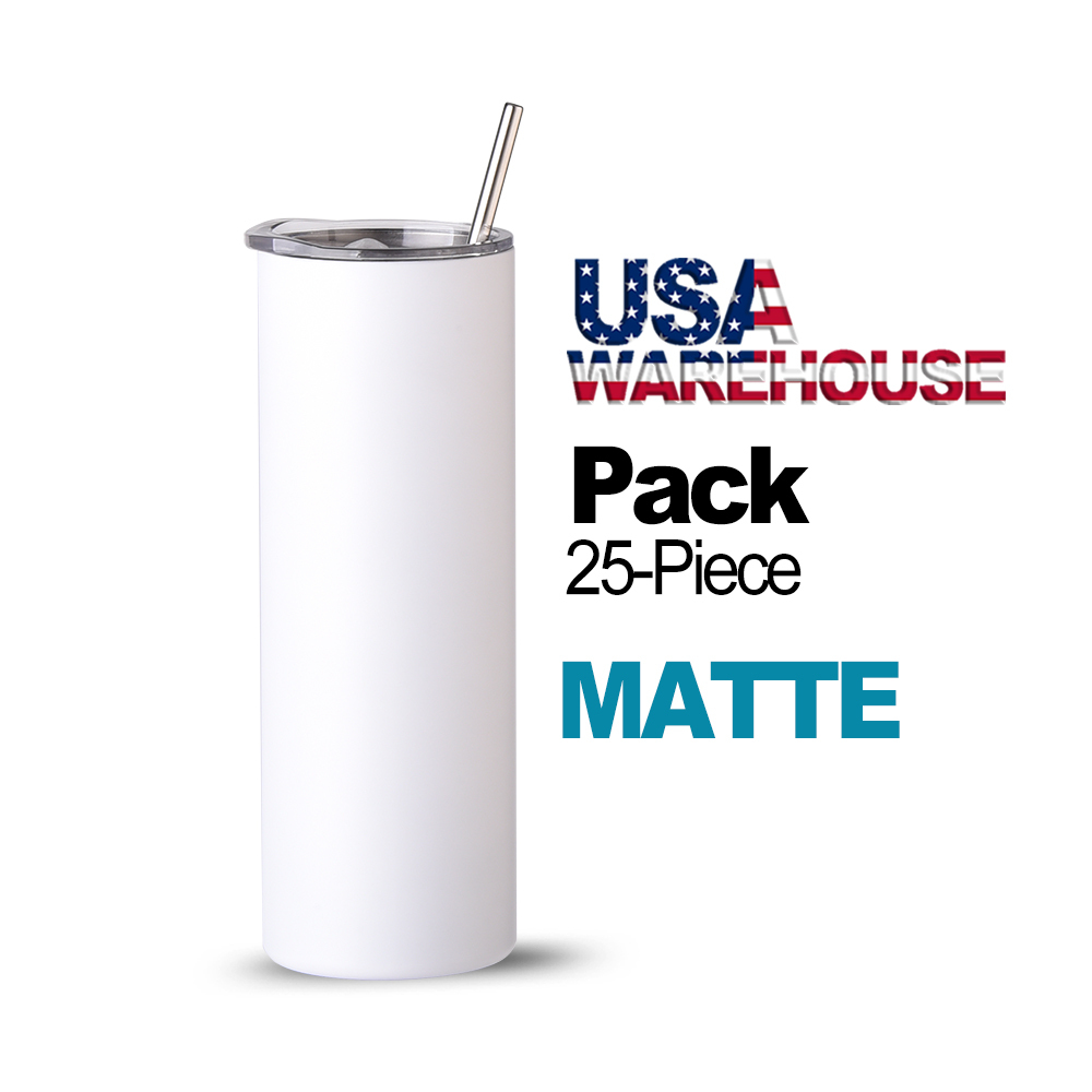 20OZ White Matte Sublimation Tumblers Shipped From US Warehouse