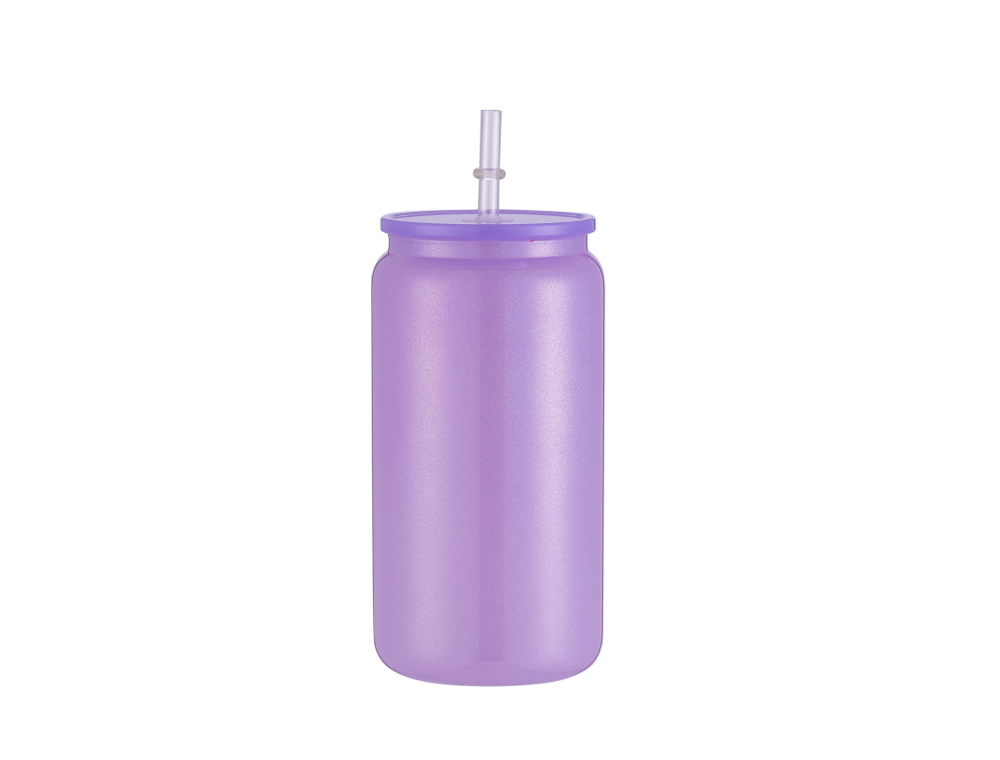16OZ Mixed Colored Shimmer Glass Tumblers With PP Lids Shipped From US Warehouse