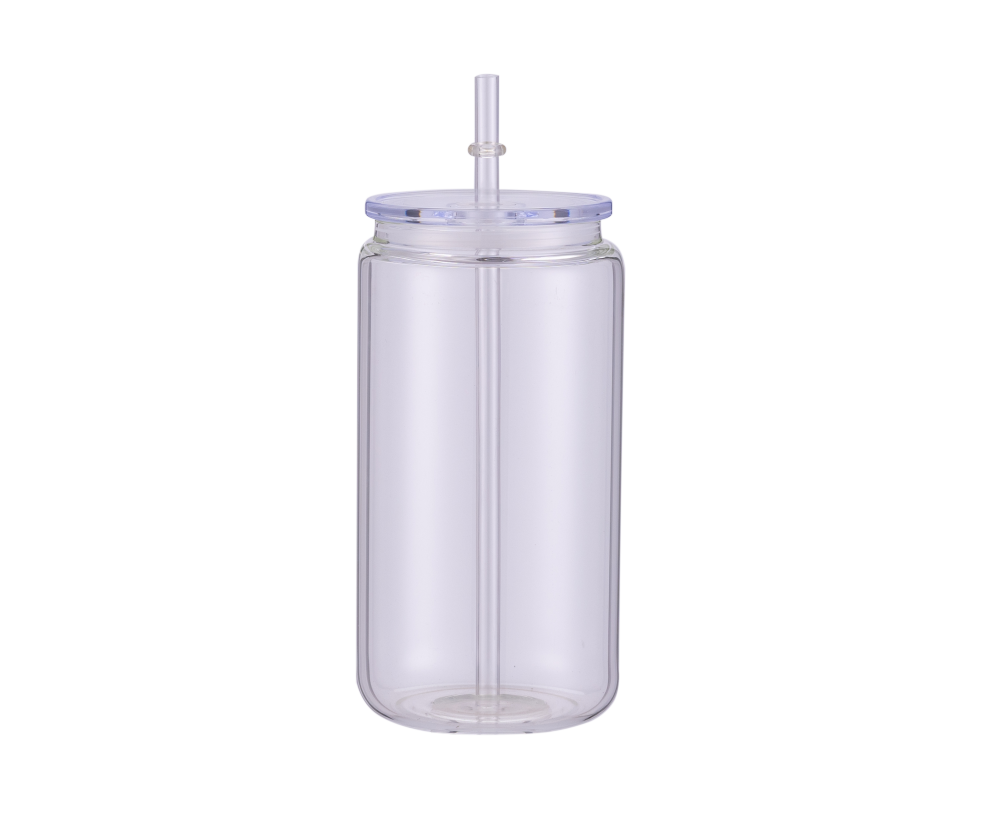 16OZ Frosted Glass Tumbler With Colored Macaron PP Lids Shipped From US Warehouse