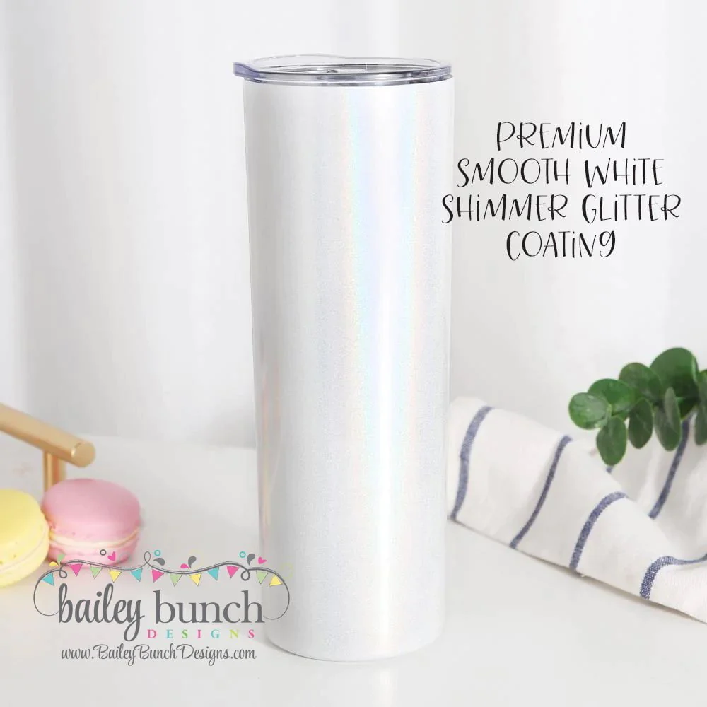 20OZ White Shimmer Sublimation Tumblers Shipped From US Warehouse