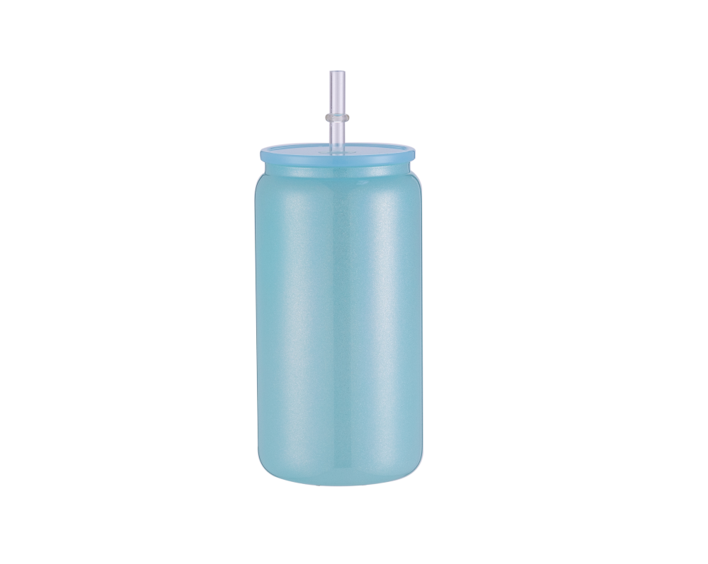 16OZ Mixed Colored Shimmer Glass Tumblers With PP Lids Shipped From US Warehouse