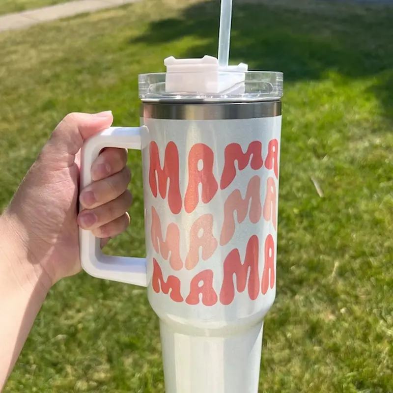 40OZ White Shimmer Sublimation Mugs Shipped From US Warehouse