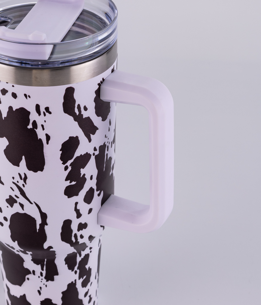 40OZ Cow Printing Mixed Colored Mugs With Handle Shipped From USA Warehouse