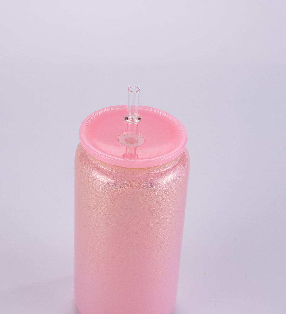 16OZ Mixed Colored Shimmer Glass Tumblers With PP Lids Shipped From US Warehouse