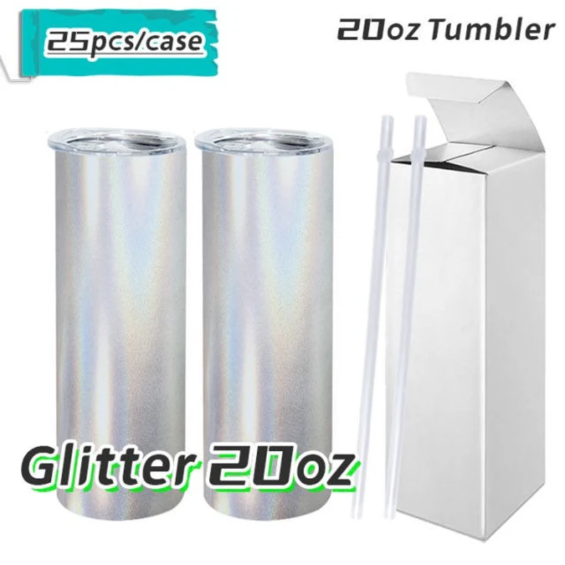 20OZ White Shimmer Sublimation Tumblers Shipped From US Warehouse