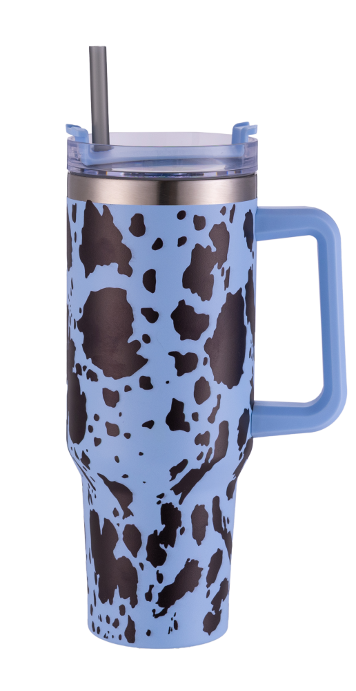 40OZ Cow Printing Mixed Colored Mugs With Handle Shipped From USA Warehouse