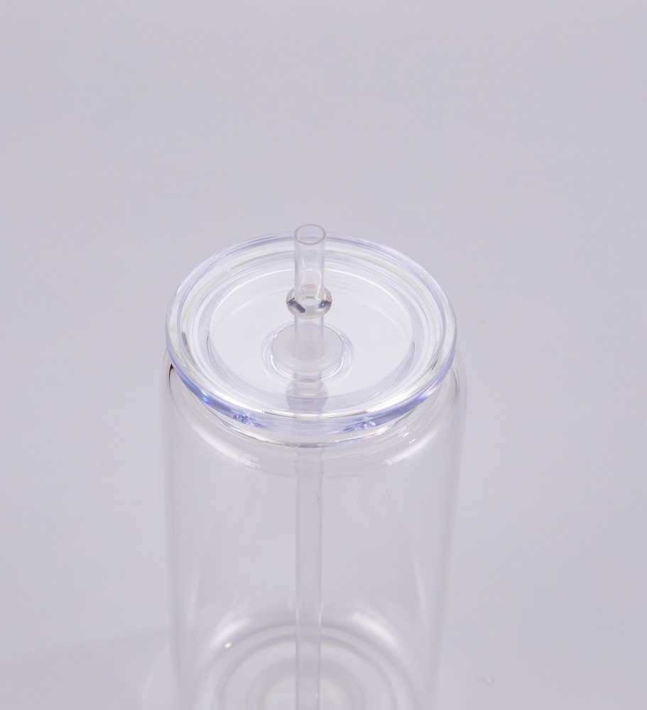 16OZ Frosted Glass Tumbler With Colored Macaron PP Lids Shipped From US Warehouse