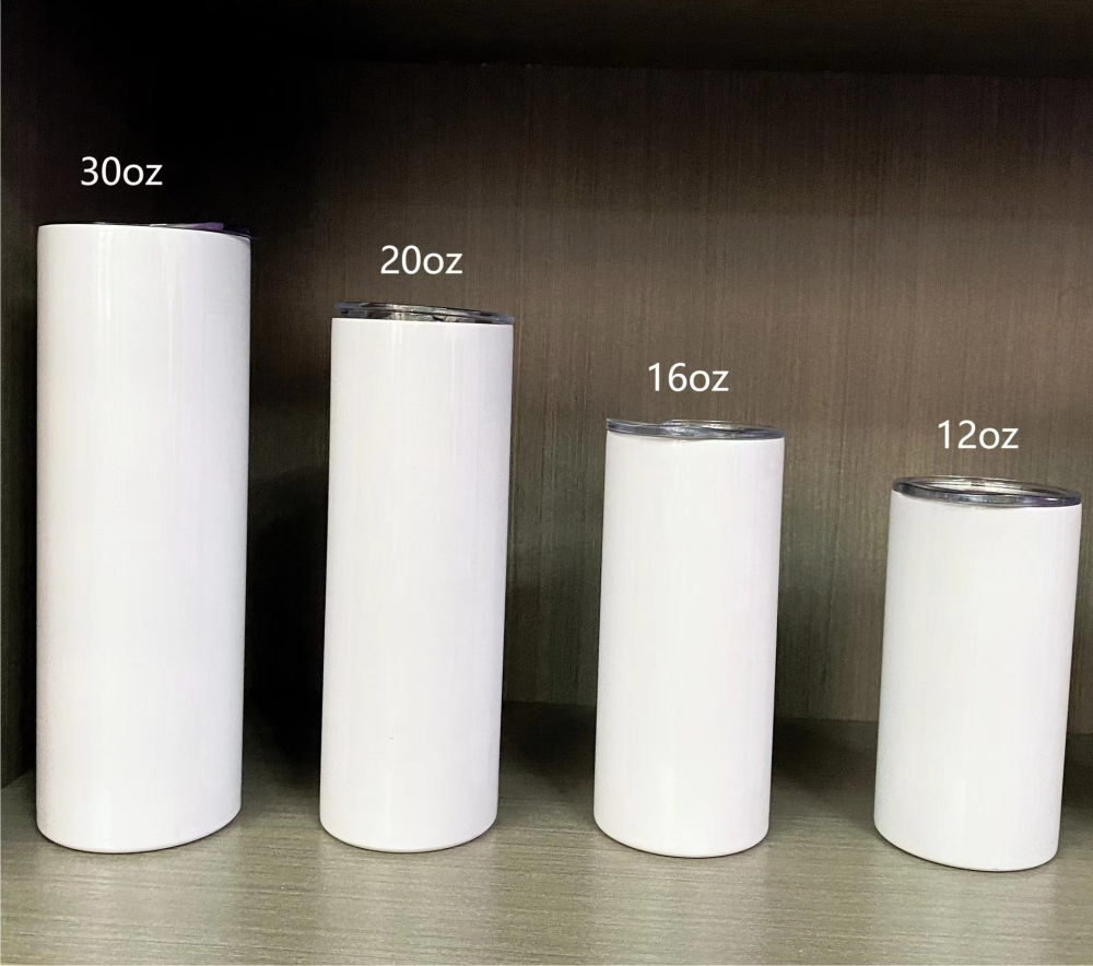 12oz Skinny White Sublimation Tumblers Shipped From US Warehouse