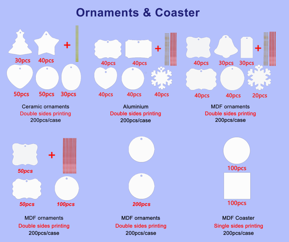 Cermic/MDF/Aluminium Christmas Ornaments Shipped From US Warehouse
