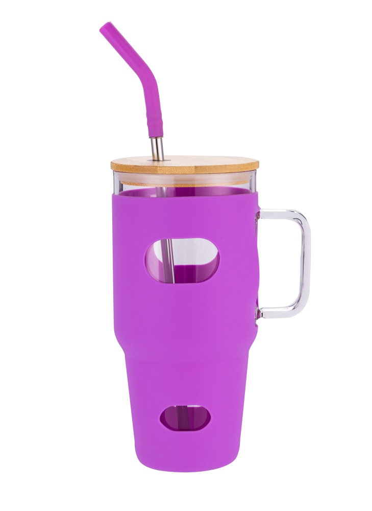 32OZ Mixed Color Glass Car Bottles With Handle Shipped From USA Warehouse