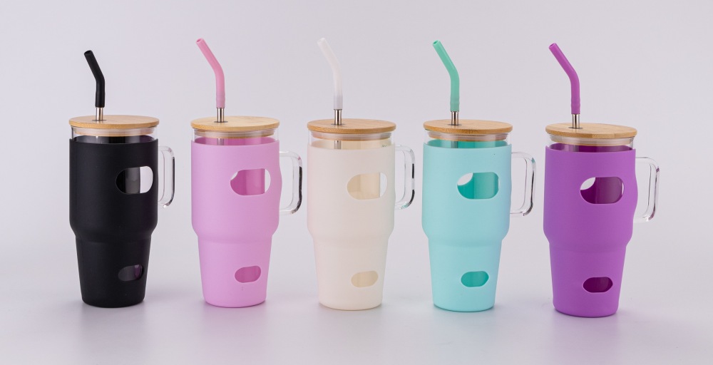 32OZ Mixed Color Glass Car Bottles With Handle Shipped From USA Warehouse