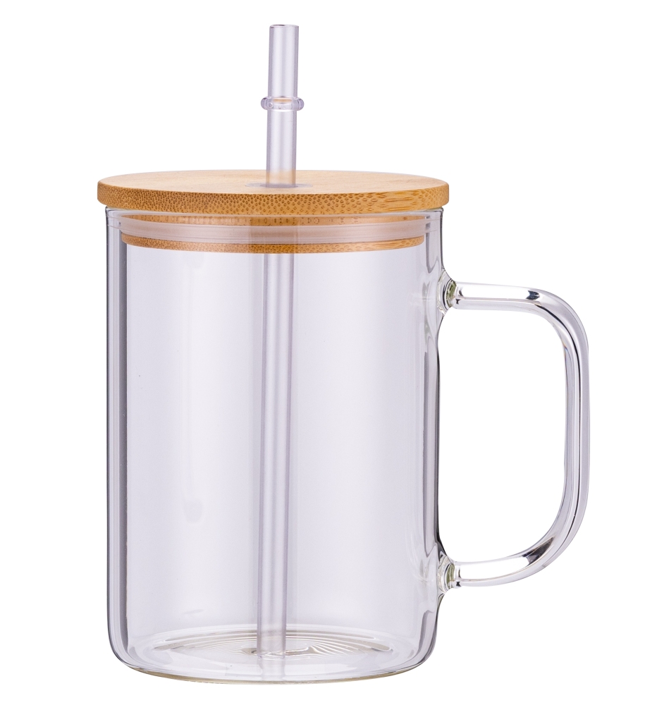 15OZ Frosted/Clear Glass Cups With Handle Shipped From US Warehouse