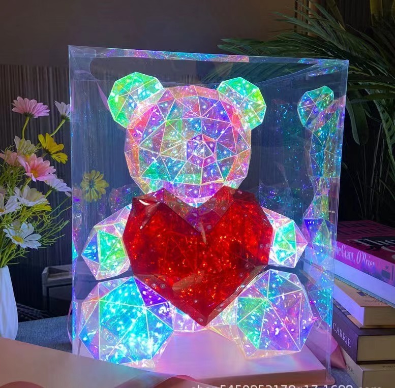 30cm Height Crystal Bear USB Lighting Valentine's Day Gift Shipped From China By Sea
