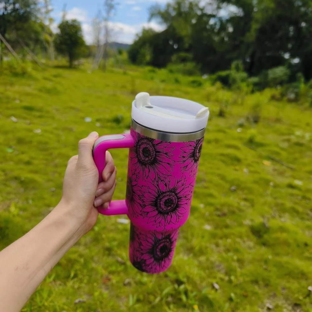 40OZ Sunflower Print Stanley Style Mugs Shipped From US