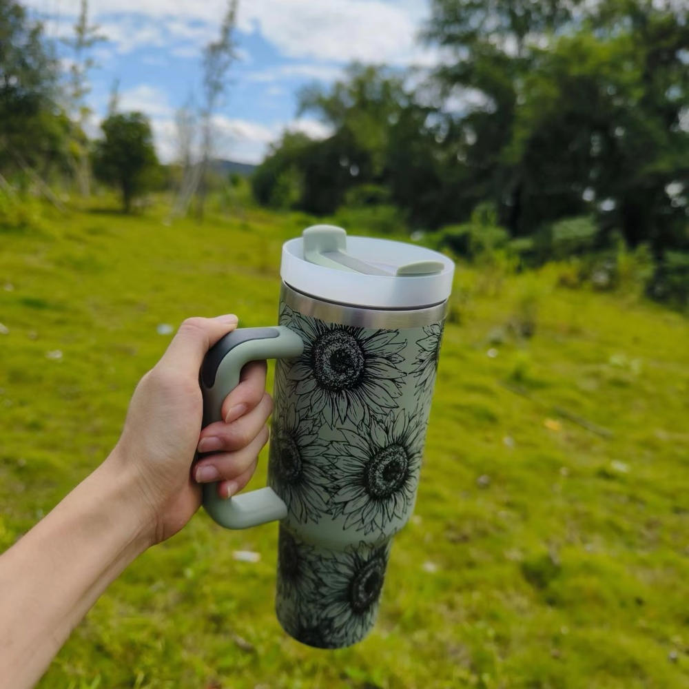 40OZ Sunflower Print Stanley Style Mugs Shipped From US