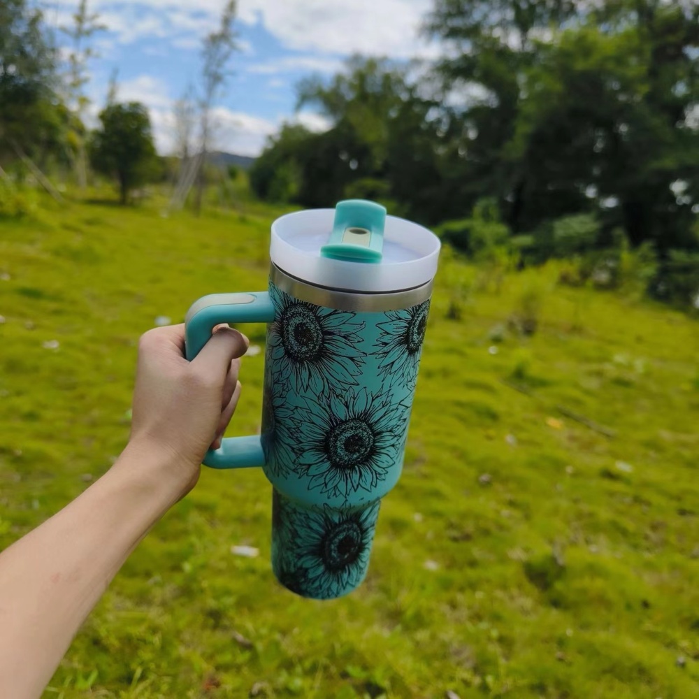 40OZ Sunflower Print Stanley Style Mugs Shipped From US