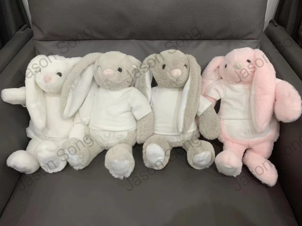 35cm Height Sublimation Easter Bunny Plush Doll With Shirt