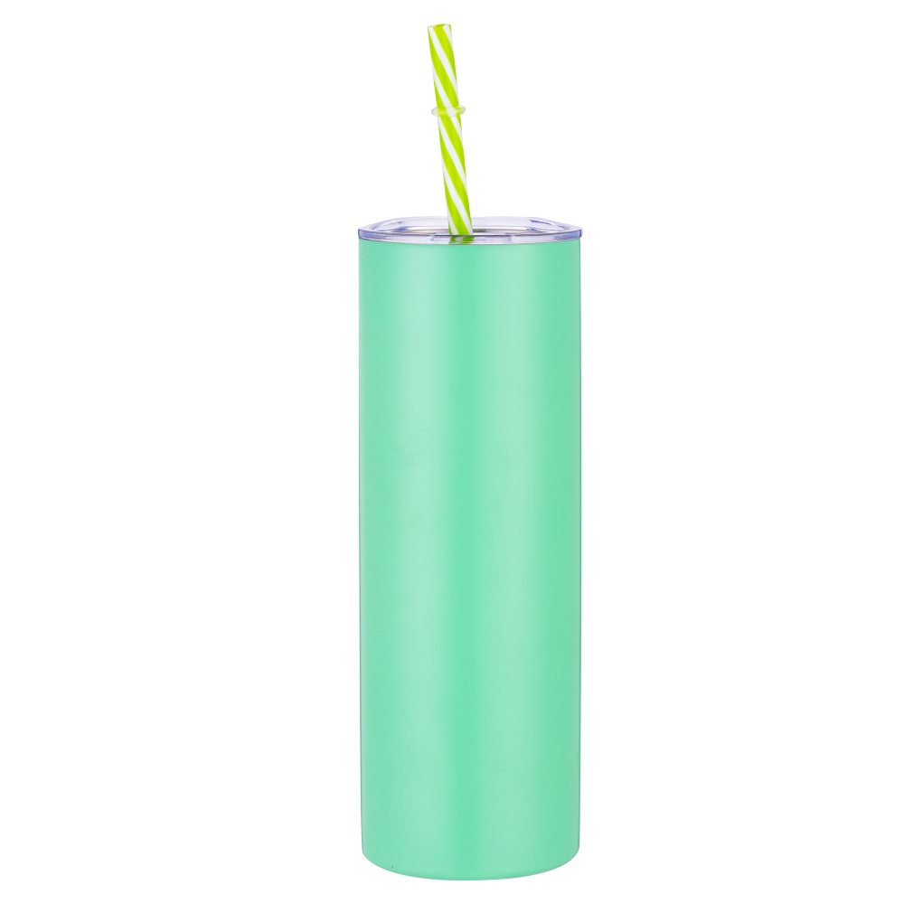 20OZ Macaron Colored Skinny Tumblers With Colored Straws