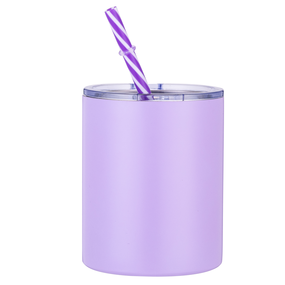 10OZ Macaron Colored Fatty Tumblers With Colored Straws