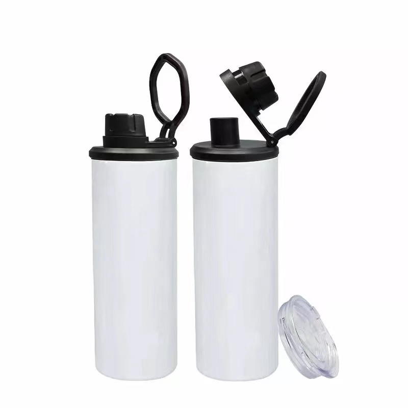 20OZ White Sublimation Bottles With Dual Lids Shipped From US