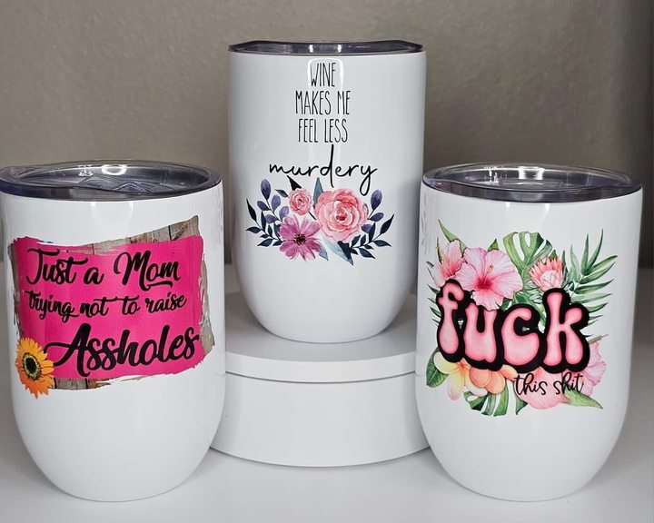 12OZ Straight Edge White Sublimation Wine Tumbler Shipped From US Warehouse