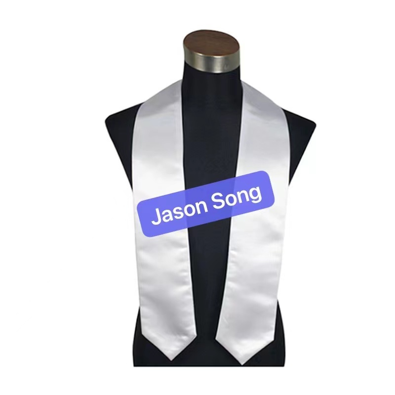 Jason 180*15cm White Sublimation Graduation Stoles