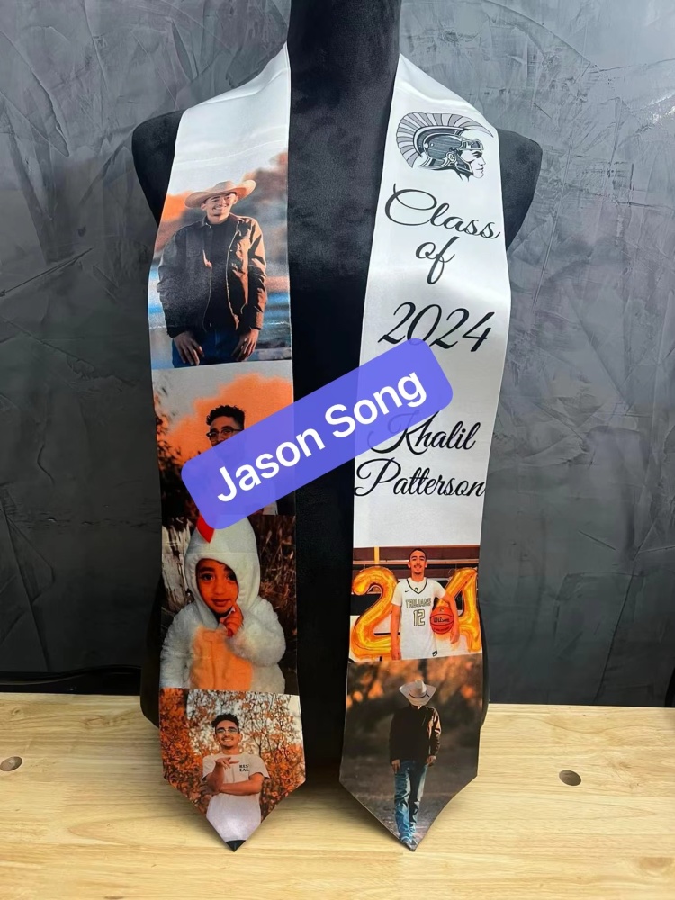 Jason 180*15cm White Sublimation Graduation Stoles