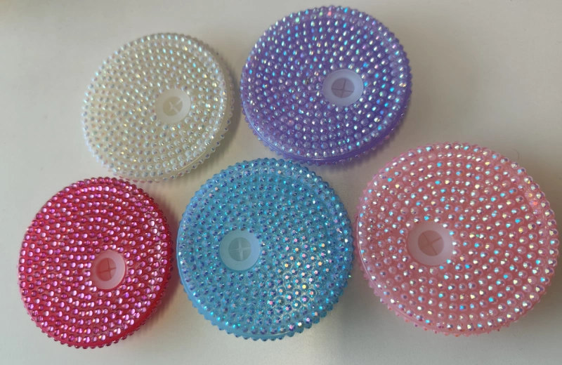 Colored Rhinestones plastic lids for 16OZ glass cups