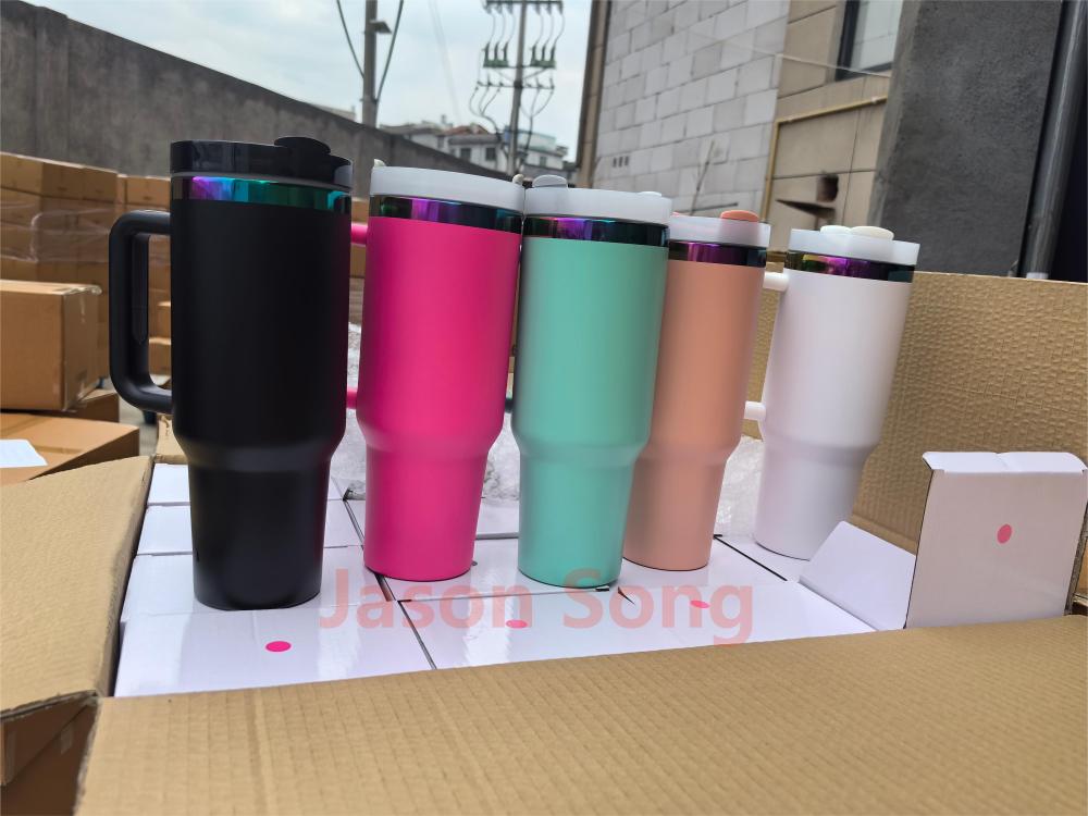 40OZ Mixed Color Electroplated Rainbow Plated Mugs