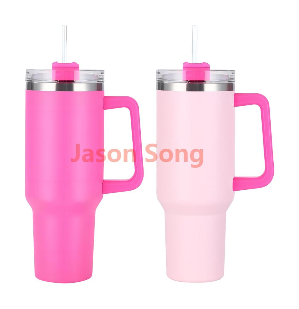 40OZ Rose red/Pink Color Electroplated Rainbow Plated Mugs