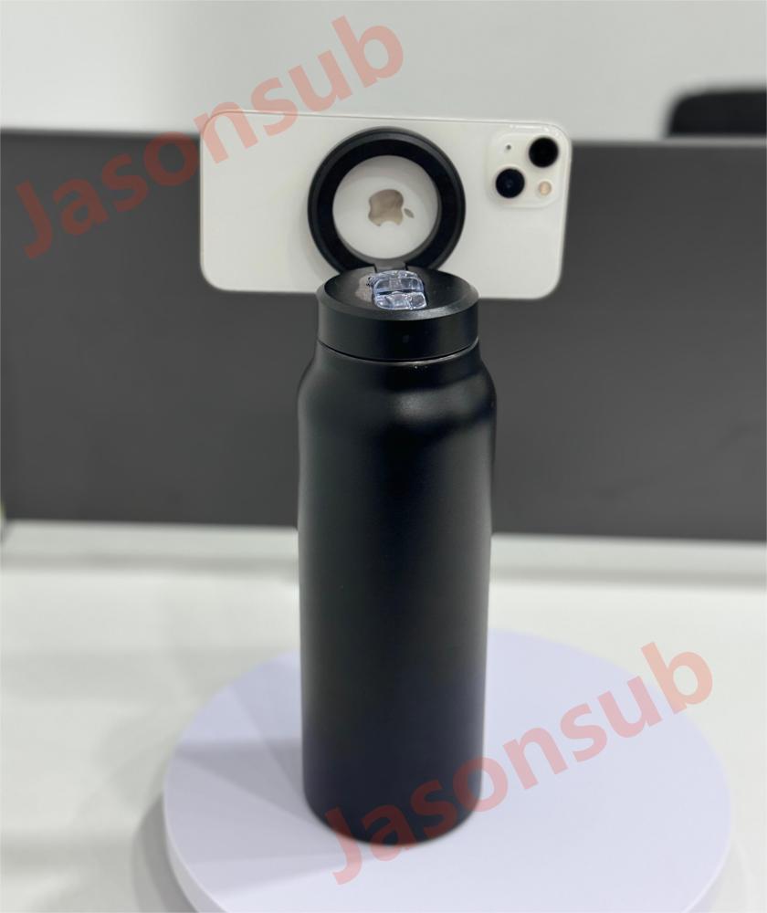 24OZ Water Bottle That Magnetically Holds Your Phone+ Free Magnetic Booster Ring