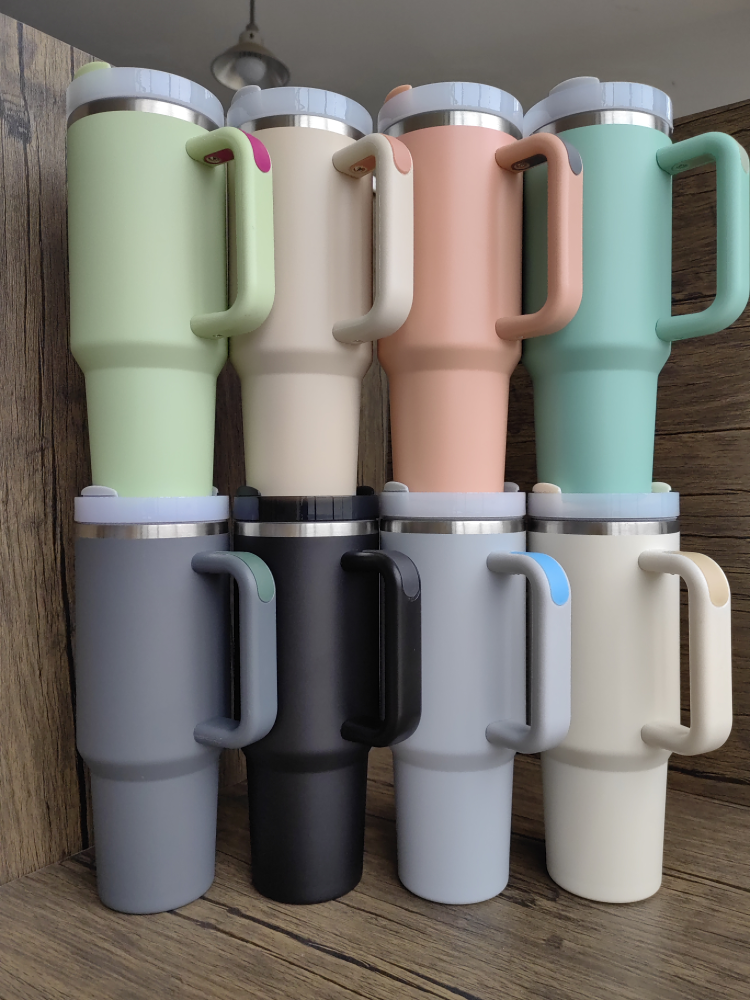 40OZ 2.0 Gen Powder Coated Mixed Color Mugs With Handle