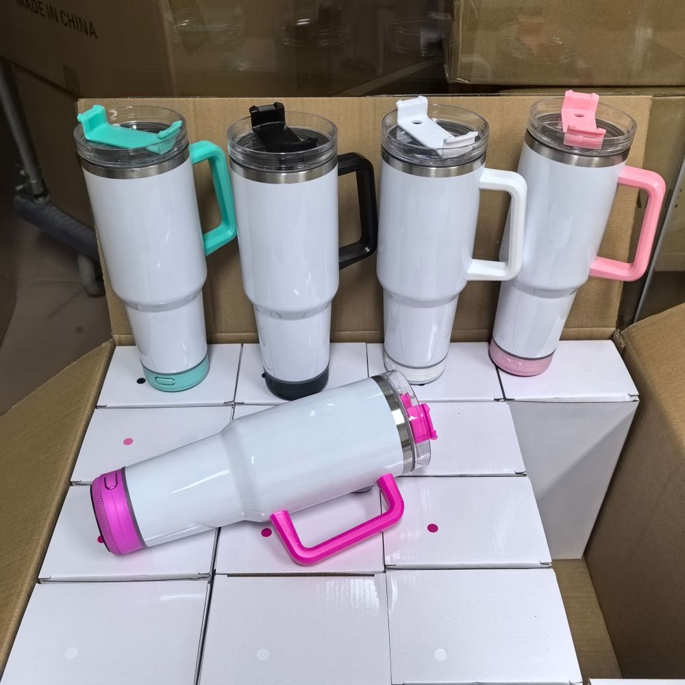 40OZ Speaker Mugs With Colored Handle Shipped From US Warehouse