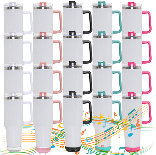 40OZ Speaker Mugs With Colored Handle Shipped From US Warehouse