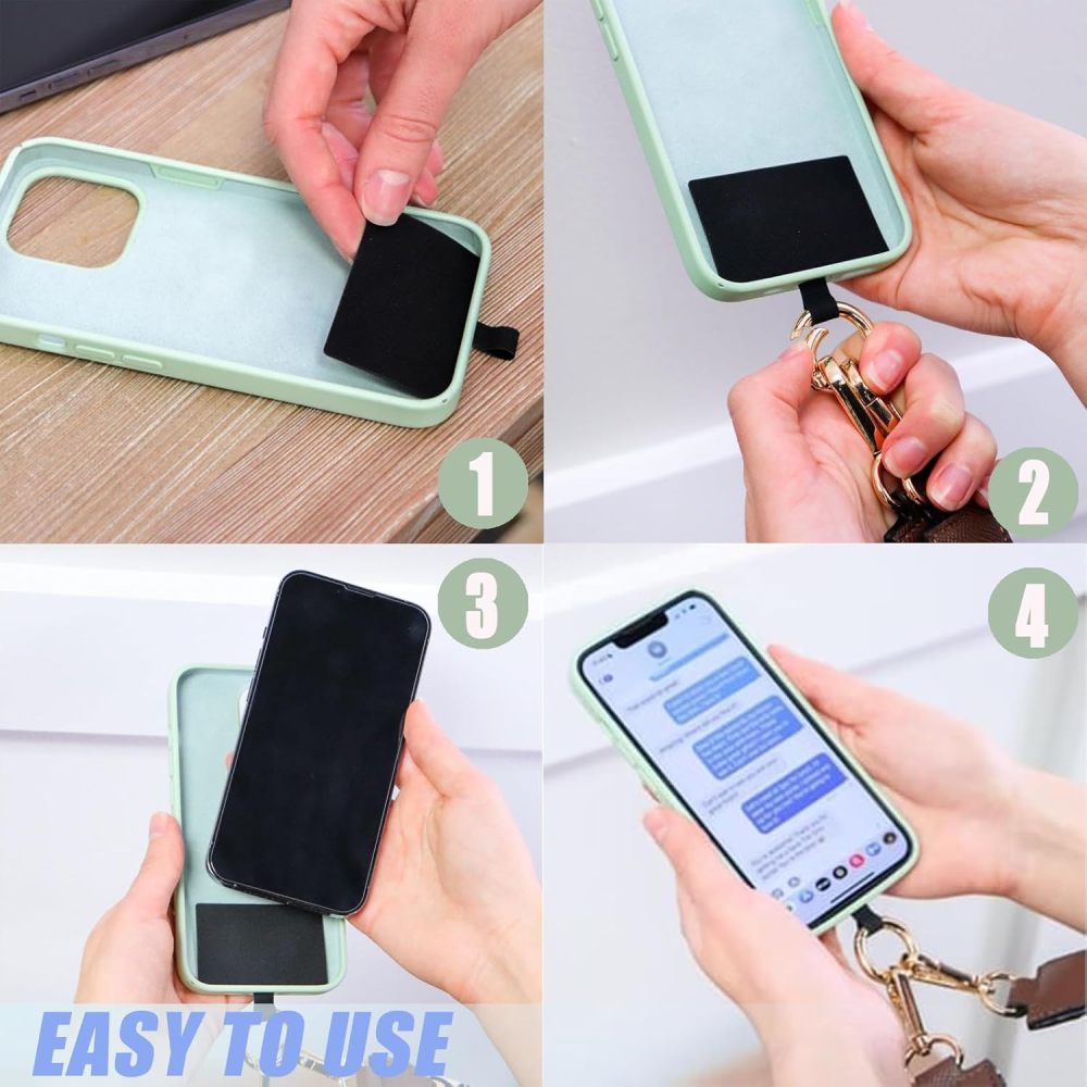 Clip and Go Strap for Phone with Wallet Crossbody,Phone Strap with Zippered Pouch,Adjustable Phone Lanyard Crossbody
