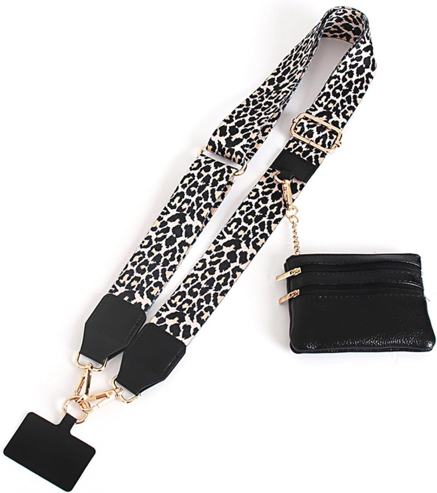Clip and Go Strap for Phone with Wallet Crossbody,Phone Strap with Zippered Pouch,Adjustable Phone Lanyard Crossbody