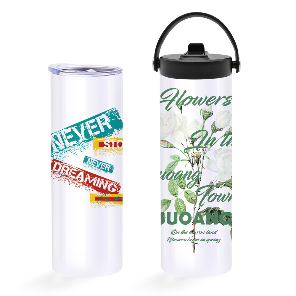20OZ White Sublimation Tumblers With Dual Lids #A Shipped From US Warehouse