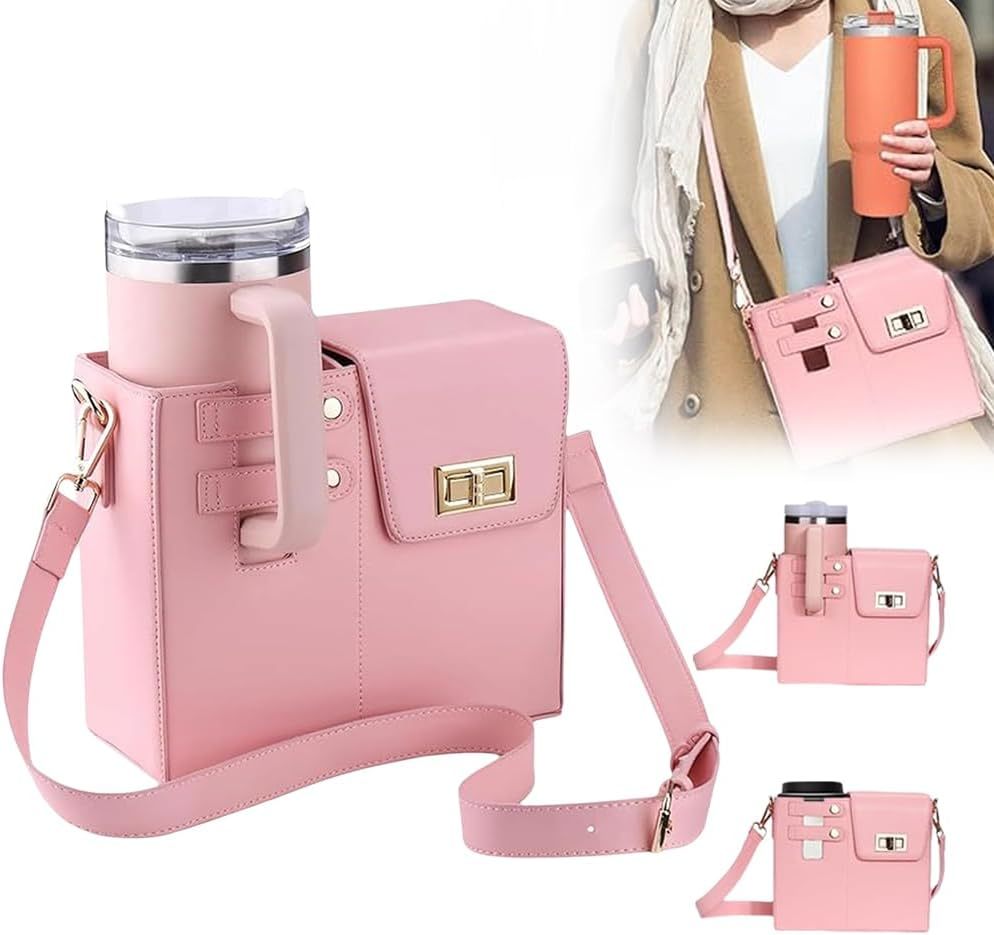 Outdoor Portable Crossbody Water Cup Storage Bag, 2024 New Water Bottle Carrier with Adjustable Shoulder Strap, Water Bottle Bag Crossbody
